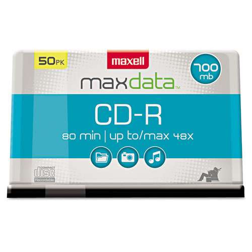 Photos - Optical Storage Maxell Cd-r Discs, 700 Mb/80 Min, 48x, Spindle, Silver, 50/pack ( MAX64825 