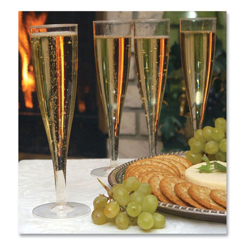 Tablemate Plastic Champagne Glasses, 5 Oz, Clear, 10/pack ( TBL0244Z )