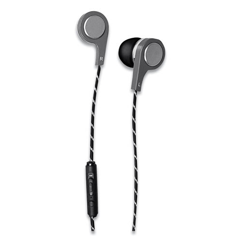 Photos - Headphones Maxell Bass 13 Metallic Earbuds With Microphone, 4 Ft Cord, Silver ( MAX19 
