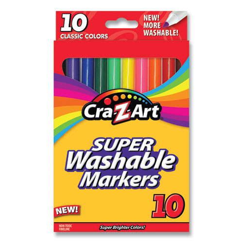 Cra-Z-Art Super Washable Markers, Fine Bullet Tip, Assorted Colors, 10/set ( CZA1016148 )