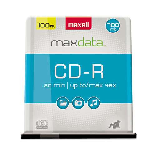 Photos - Optical Storage Maxell Cd-r Discs, 700 Mb/80 Min, 48x, Spindle, Silver, 100/pack ( MAX6482 