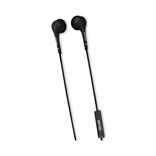 Photos - Headphones Maxell Eb125 Earbud With Mic, Black  199930 ( MAX199930 )