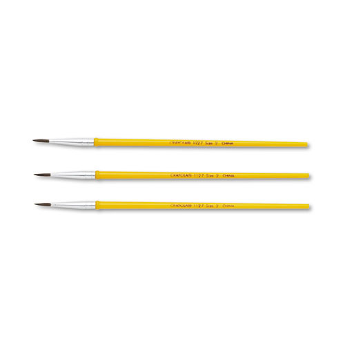 Crayola Watercolor Brush Set, Size 2, Camel-hair Blend, Round Profile, 3/pack ( CYO051127002 )