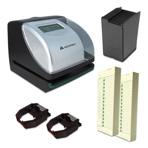 Acroprint Es700 Time Clock And Document Stamp Bundle, Digital Display, Black/silver ( ACPTRB750 )