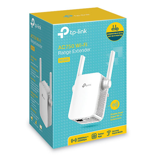TP-Link Re205 Ac750 Wi-fi Range Extender, 1 Port, Dual-band 2.4 Ghz/5 Ghz ( TPLRE205 )