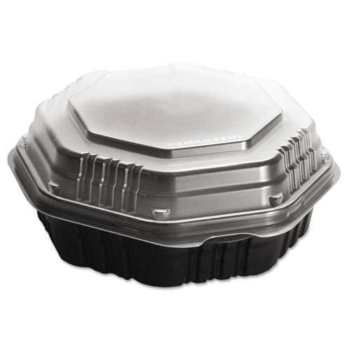 Photos - Darts Dart Octaview Hinged-lid Hot Food Containers, 31 Oz, 9.55 X 9.1 X 3, Black