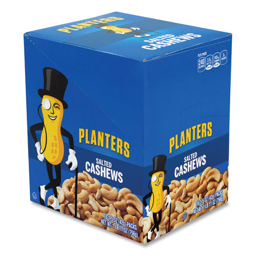 Planters Salted Cashews, 1.5 Oz Packs, 18 Packs/box, Delivered In 1-4 Business Days ( GRR20900626 )