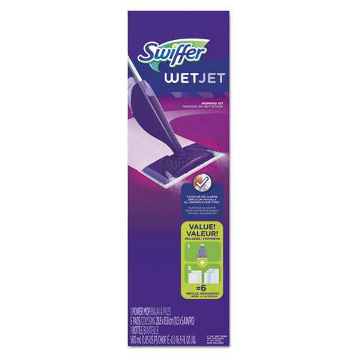 Photos - Other Power Tools Swiffer Wetjet Mop, 11 X 5 White Cloth Head, 46" Purple/silver Aluminum/pl